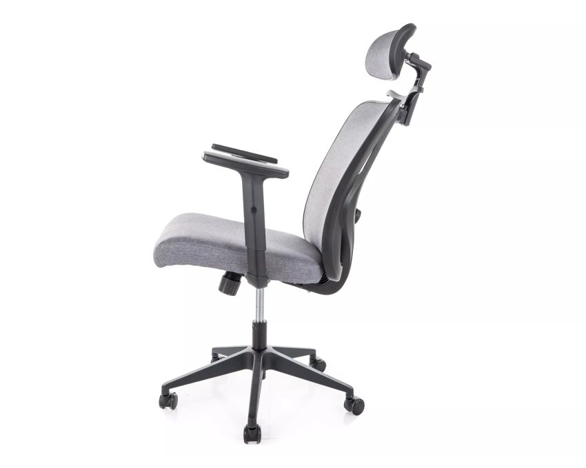 Ergonominis biuro fotelis su reguliuojamais porankiais – pilkas