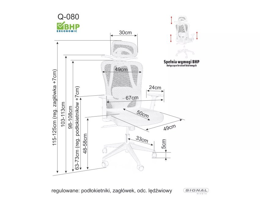 Ergonominis biuro fotelis su reguliuojamais porankiais – pilkas