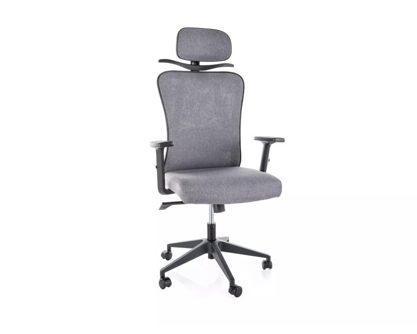 Ergonominis biuro fotelis su reguliuojamais porankiais – pilkas