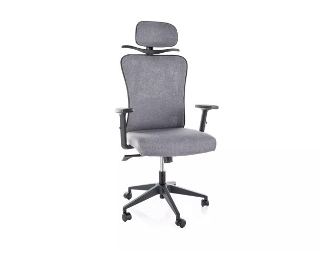 Ergonominis biuro fotelis su reguliuojamais porankiais – pilkas