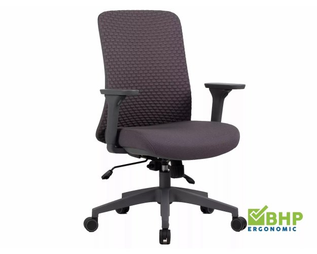 Ergonomiška pasukama biuro kėdė  – pilka, 3D porankiai