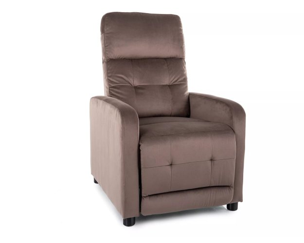 Išskleidžiamas aksominis fotelis Bluvel – cappuccino / juoda