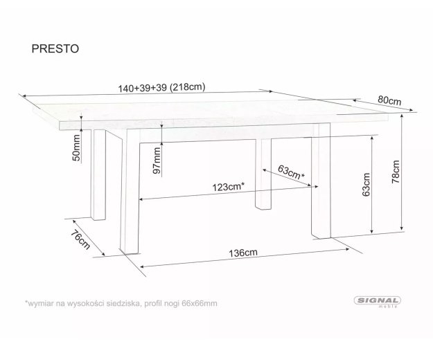 Ištraukiamas valgomasis stalas – laminuotas stalviršis ir rėmas 2