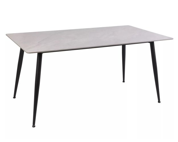 Stalas Rion 160 – keramika + metalas, pilkas blizgus / juodas matinis