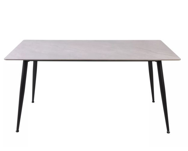 Stalas Rion 160 – keramika + metalas, pilkas blizgus / juodas matinis