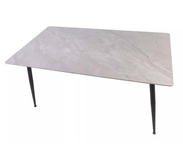 Stalas Rion 160 – keramika + metalas, pilkas blizgus / juodas matinis