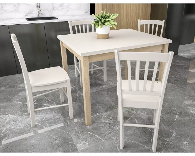 Apvalus/kvadratinis stalas 80 cm – laminuotas stalviršis, MDF rėmas