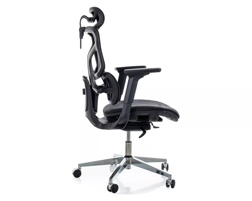 Ergonomiška biuro kėdė, 4D porankiai, juosmens ir galvos atrama