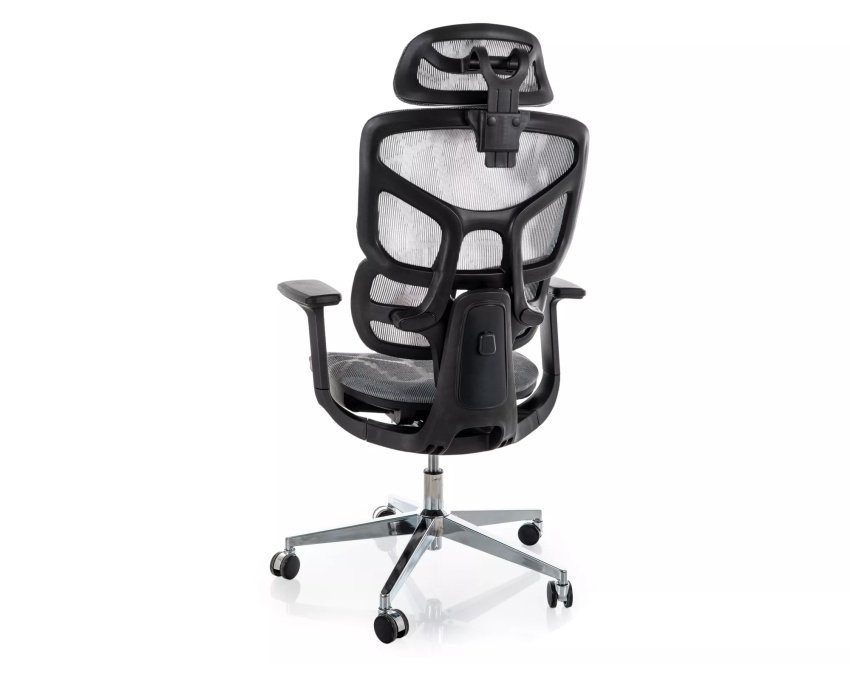 Ergonominis sūpyninis darbo krėslas su tinkleliu – pilkas, reguliuojam