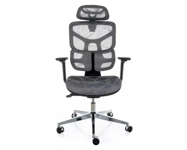 Ergonominis sūpyninis darbo krėslas su tinkleliu – pilkas, reguliuojam