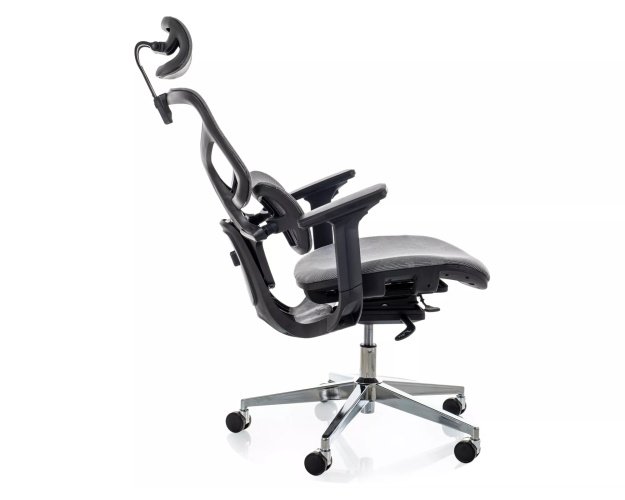Ergonominis sūpyninis darbo krėslas su tinkleliu – pilkas, reguliuojam