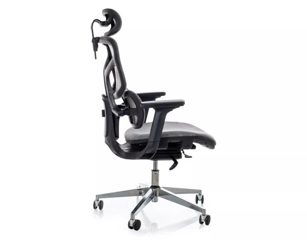 Ergonominis sūpyninis darbo krėslas su tinkleliu – pilkas, reguliuojam