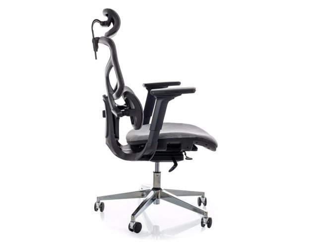Ergonominis sūpyninis darbo krėslas su tinkleliu – pilkas, reguliuojam