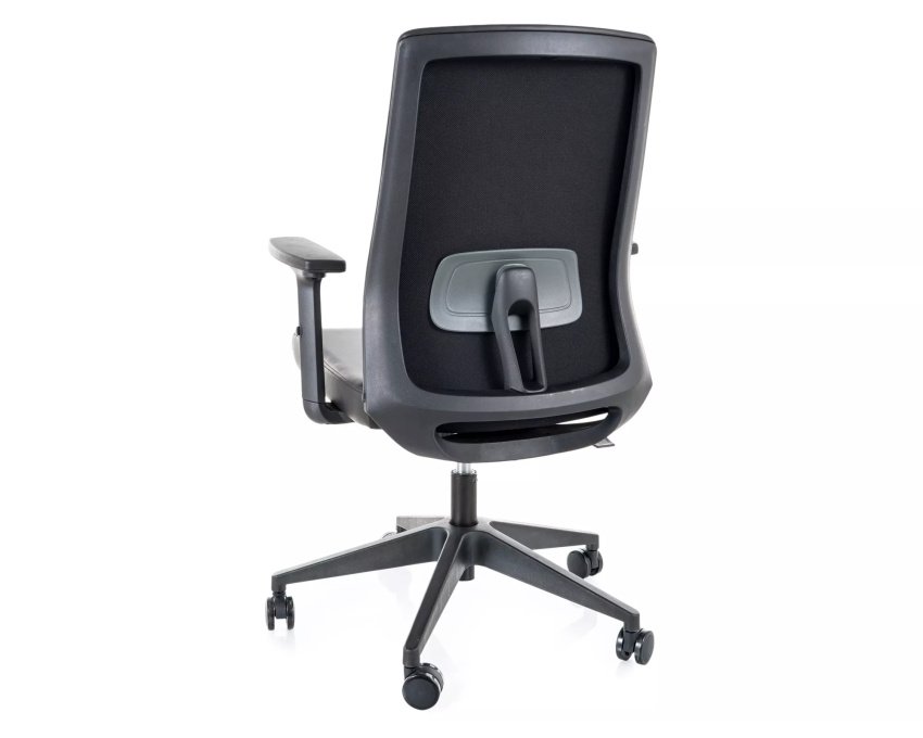 Sukamoji ergonominė kėdė iš dirbtinės odos – juoda, reguliuojami