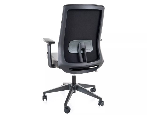 Sukamoji ergonominė kėdė iš dirbtinės odos – juoda, reguliuojami 2