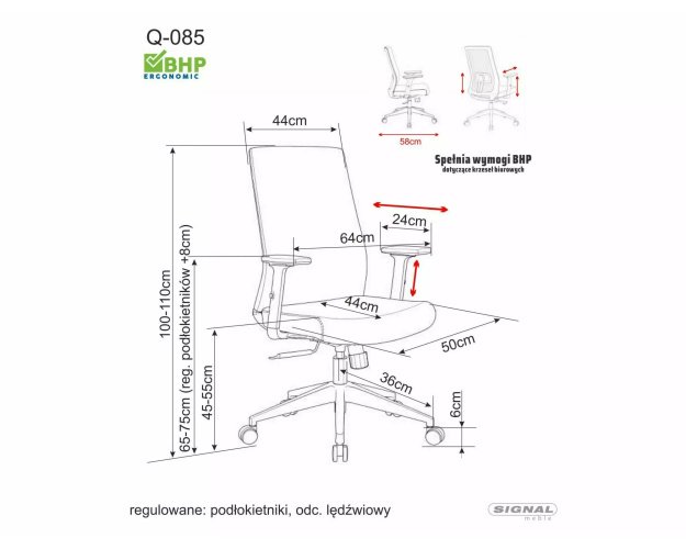 Sukamoji ergonominė kėdė iš dirbtinės odos – juoda, reguliuojami