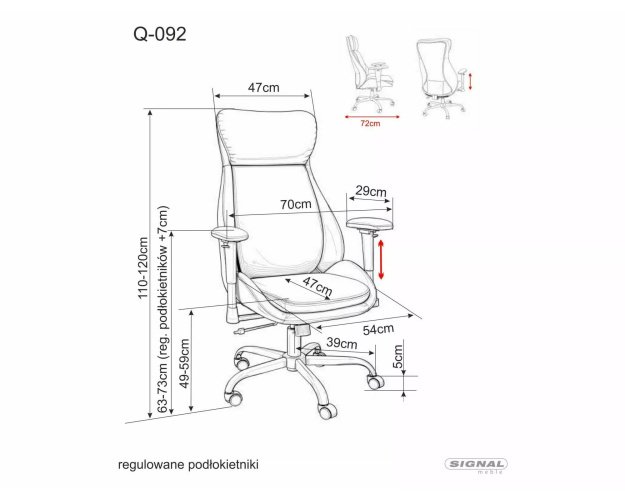 Ergonomiškas reguliuojamas biuro fotelis iš dirbtinės odos – juodas 2