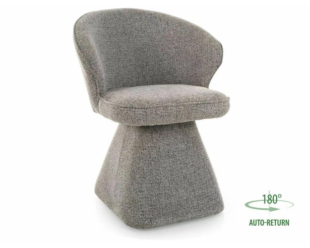 Valgomojo kėdė Noelle – pilka audinys, metalinis rėmas, 360° grįžimas