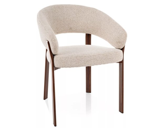 Elegantiška valgomojo kėdė | Audinys 255 šviesi smėlio, riešutas rėmas