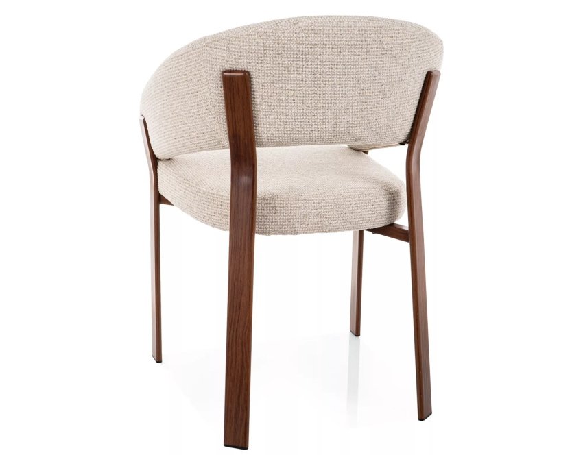 Elegantiška valgomojo kėdė | Audinys 255 šviesi smėlio, riešutas rėmas