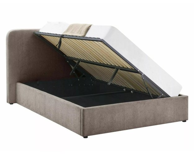 Lova su daiktadėže Raven 160x200 – pakėlimas iš šono, tamsiai smėlinė