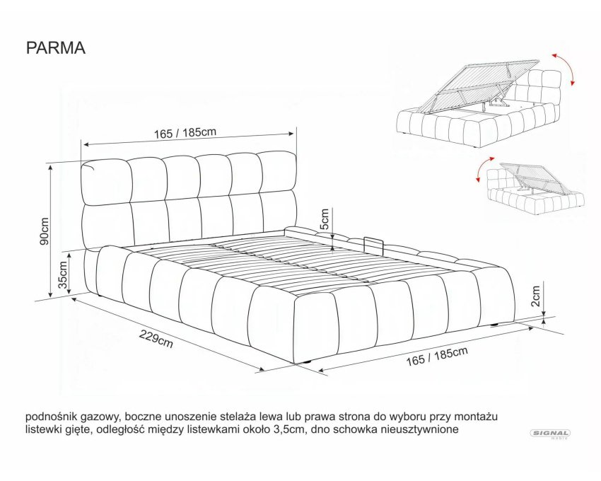 Lova Raven 140x200 su daiktadėže ir apmušalu — smėlio spalva