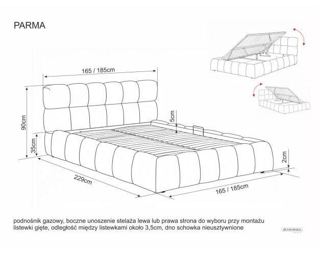 Lova Raven 140x200 su daiktadėže ir apmušalu — smėlio spalva