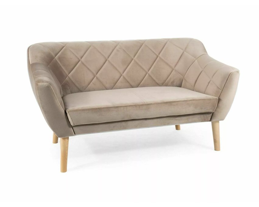 Aksominė sofa iš buko rėmo – Minkšti baldai | Bluvel 40