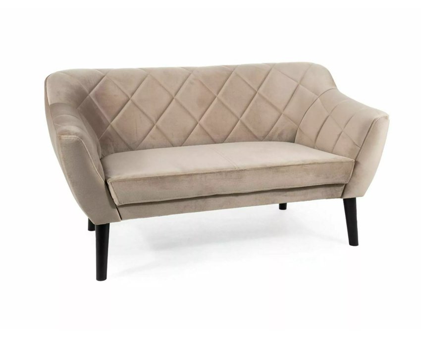 Sofa iš aksomo su bukmedžio rėmu – Bluvel 40 (tamsus smėlinis)