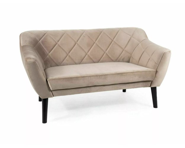 Sofa iš aksomo su bukmedžio rėmu – Bluvel 40 (tamsus smėlinis)