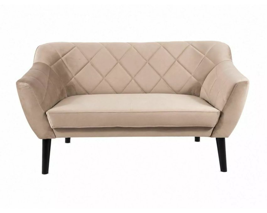 Sofa iš aksomo su bukmedžio rėmu – Bluvel 40 (tamsus smėlinis)