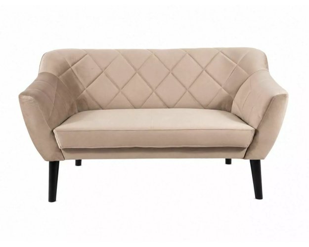 Sofa iš aksomo su bukmedžio rėmu – Bluvel 40 (tamsus smėlinis) 2