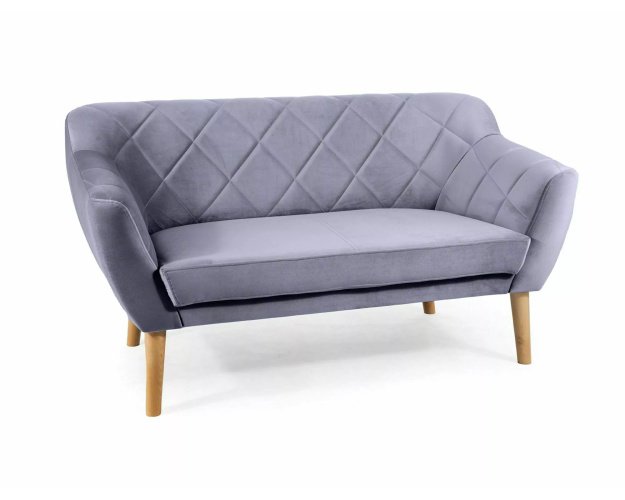 Aksominė sofa su bukmedžio rėmu – Bluvel 14 pilka | Minkšti baldai