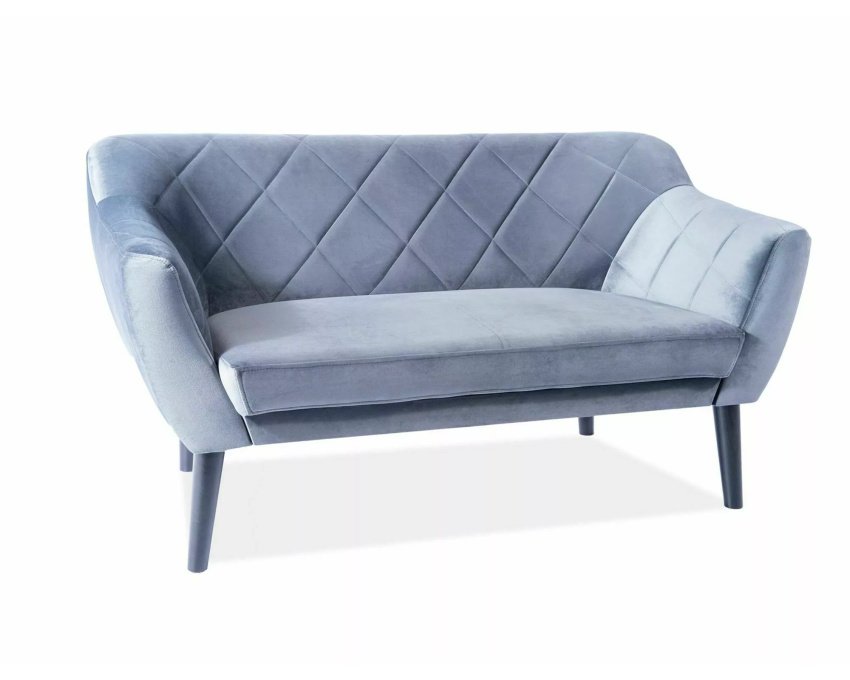 Sofa iš aksominio audinio su bukmedžio rėmu – pilka | Minkšti baldai