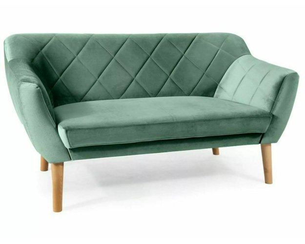 Sofa iš aksominio audinio su ąžuolo atspalvio rėmu – Bluvel 78 žalia