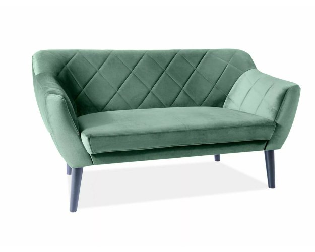 Aksominė sofa (žalia) – minkšti baldai | Bukmedis wenge