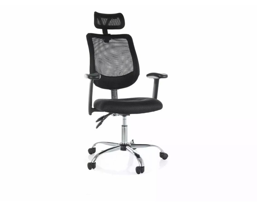 Ergonominis pasukamas biuro krėslas – juodas/sidabrinis | Foteliai, kr