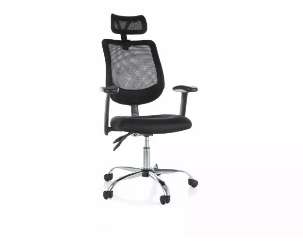 Ergonominis pasukamas biuro krėslas – juodas/sidabrinis | Foteliai, kr