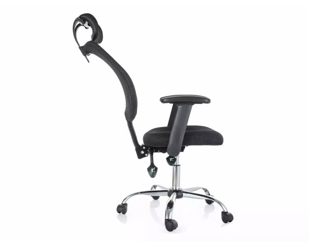 Ergonominis pasukamas biuro krėslas – juodas/sidabrinis | Foteliai, kr
