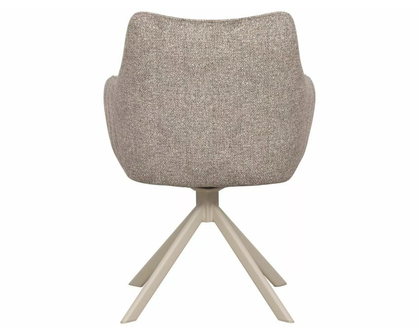 Krėslas valgomojo su audiniu ir metaliniu rėmu – tamsi smėlio